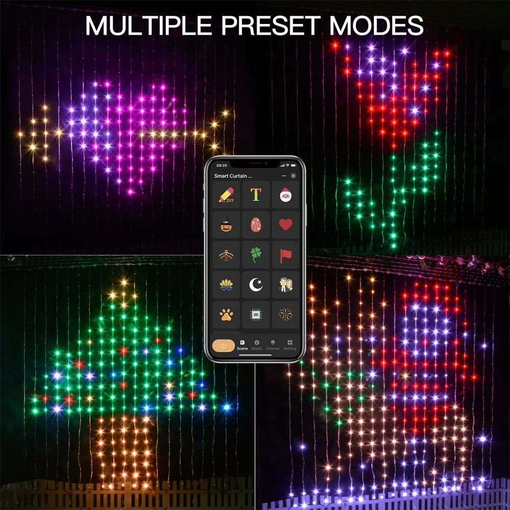 Marlenen® LED Colorful APP Customized Light Curtain