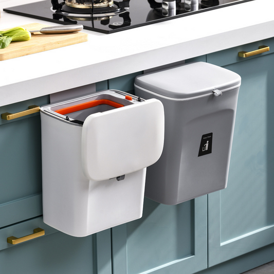 Wall-Mounted Double-Layer Flip-Top Trash Can