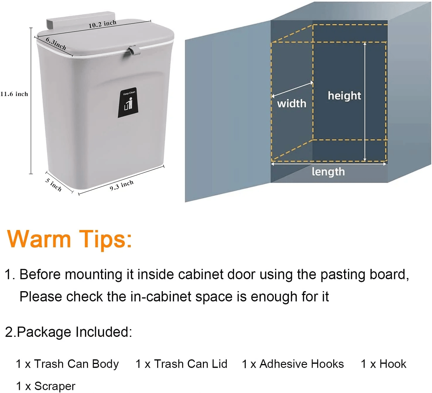 Wall-Mounted Double-Layer Flip-Top Trash Can