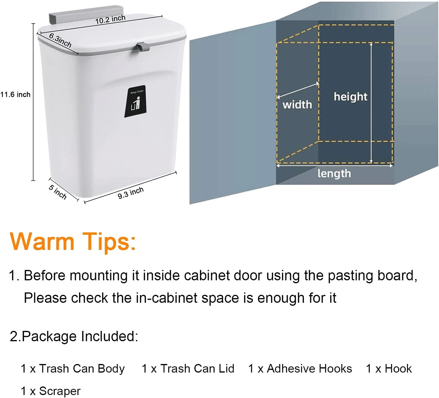 Wall-Mounted Double-Layer Flip-Top Trash Can