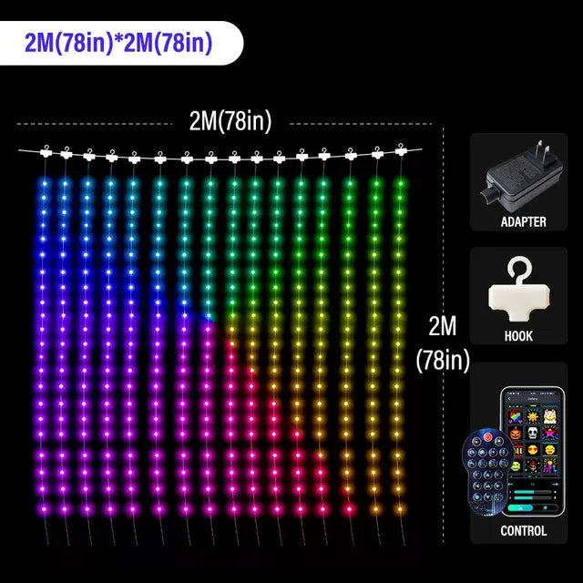 Marlenen® LED Colorful APP Customized Light Curtain