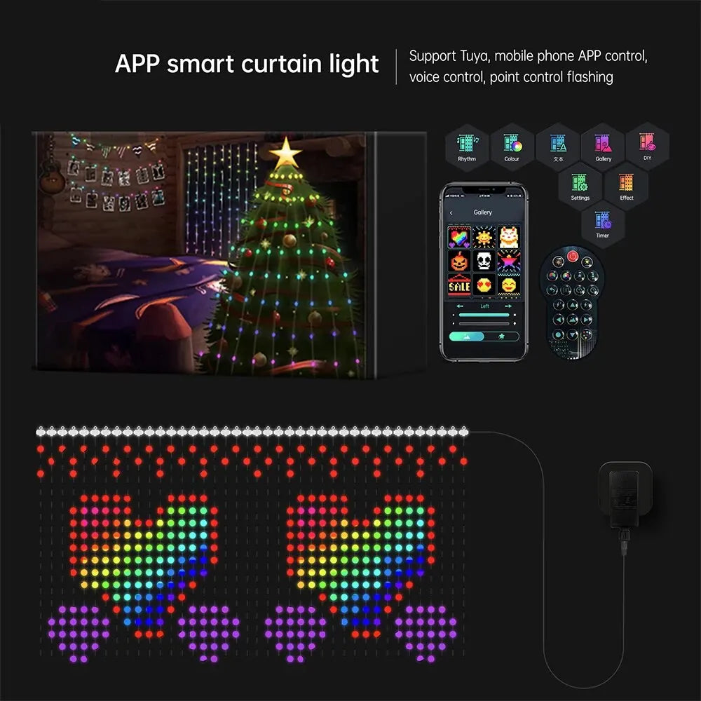 Marlenen® LED Colorful APP Customized Light Curtain