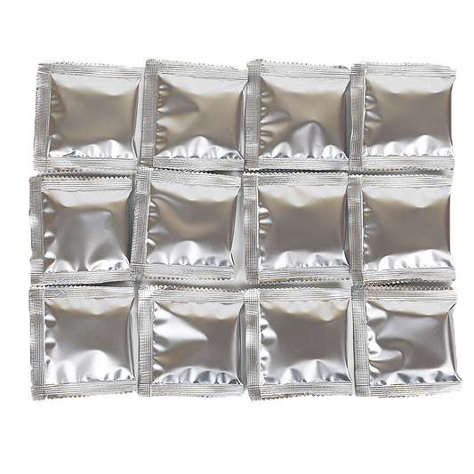 Folding toilet coagulant powder pack