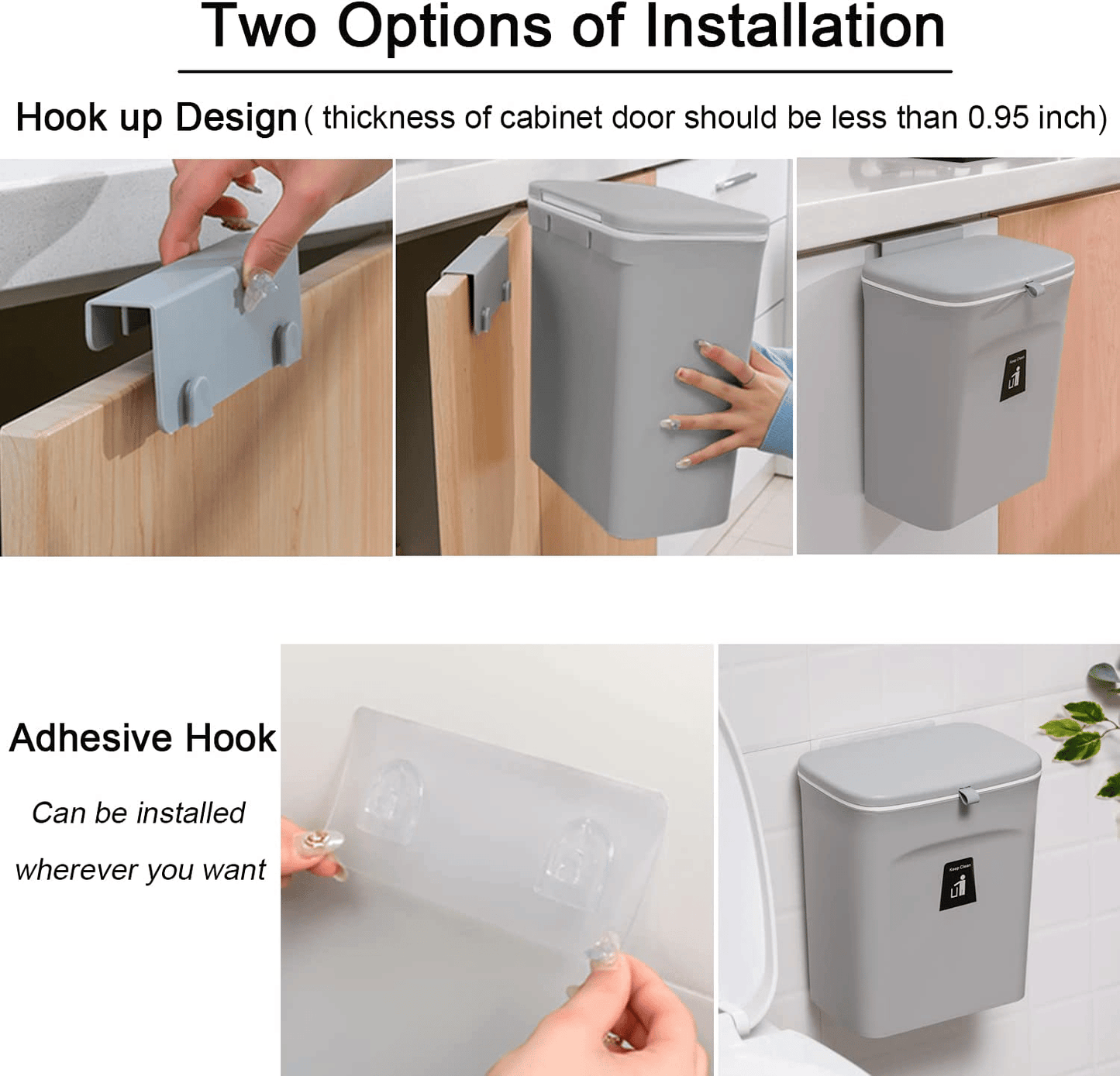 Wall-Mounted Double-Layer Flip-Top Trash Can