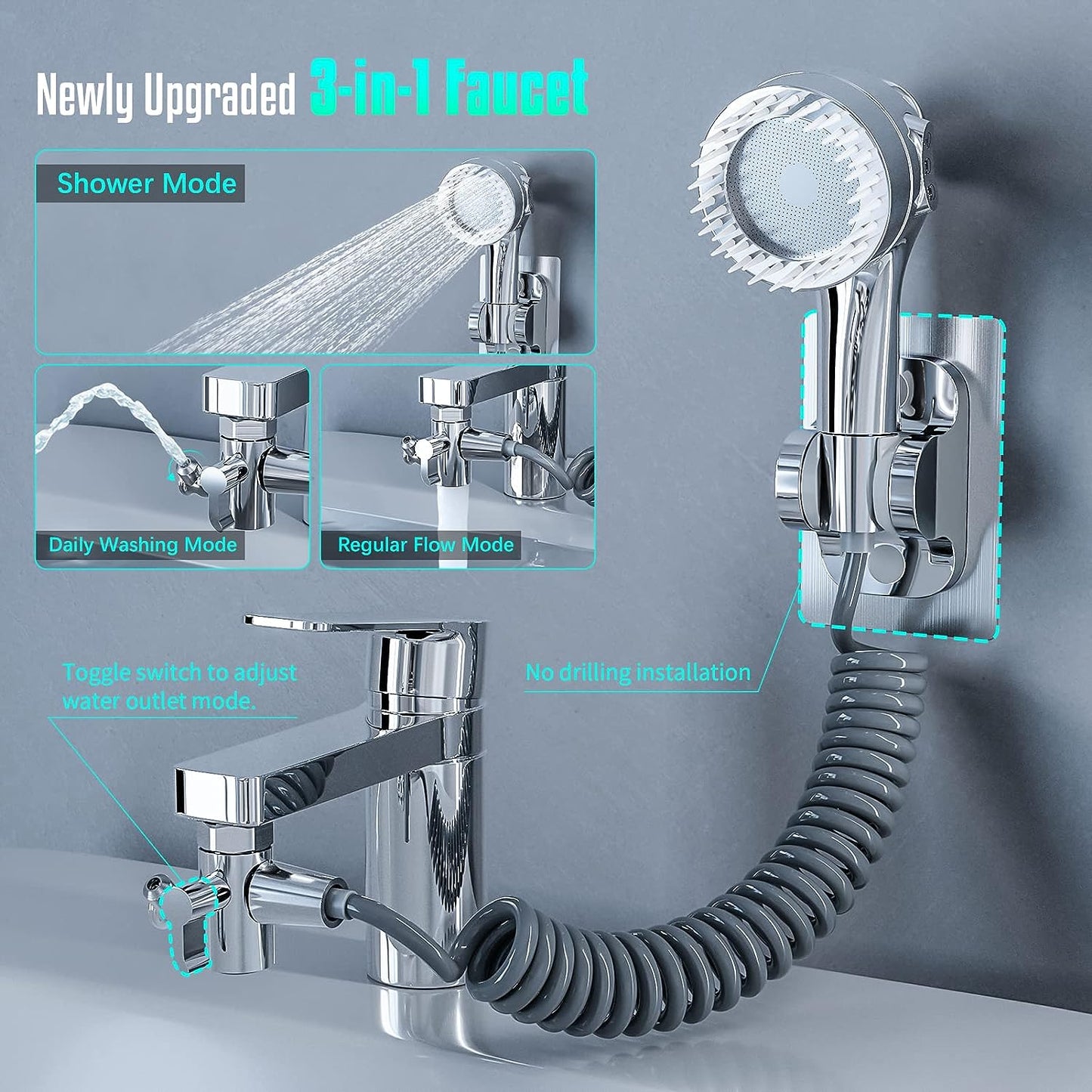 3-in-1 Multifunctional Faucet Converter (for all faucets)